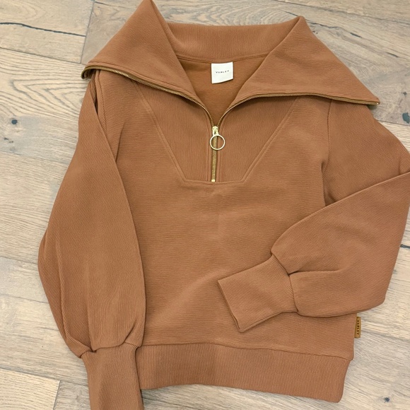 VARLEY Vine Zip-up Sweatshirt Small Toffee color NEW - Picture 3 of 4